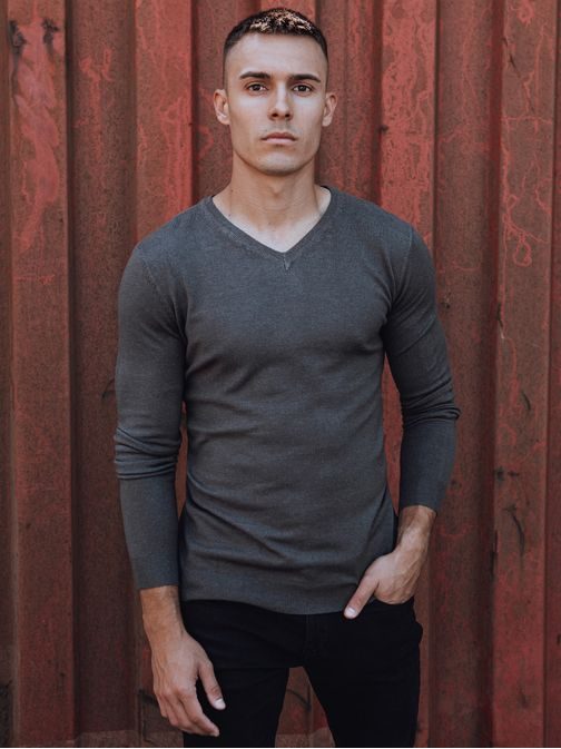 Férfi monokróm pulóver grafit