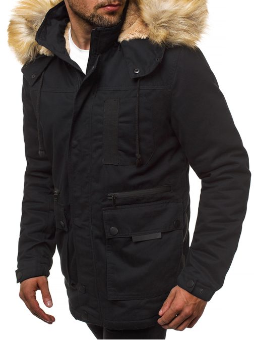 Fekete téli parka kabát JD/323Z