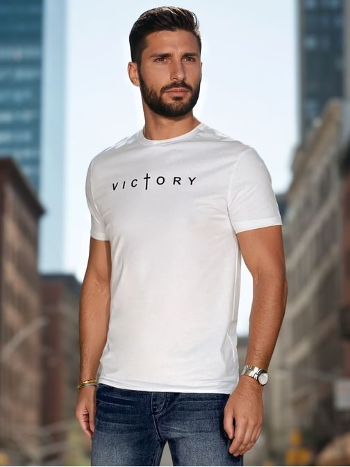 Egyedi fehér póló Victory felirattal