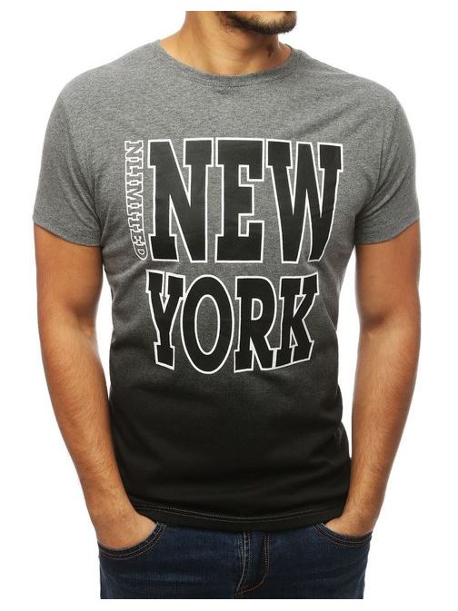Szürke póló felirattal NEW YORK