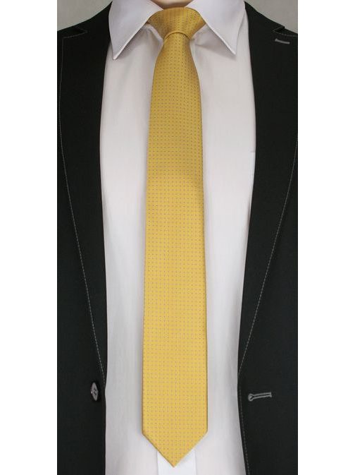 Sárga mintás férfi nyakkendő