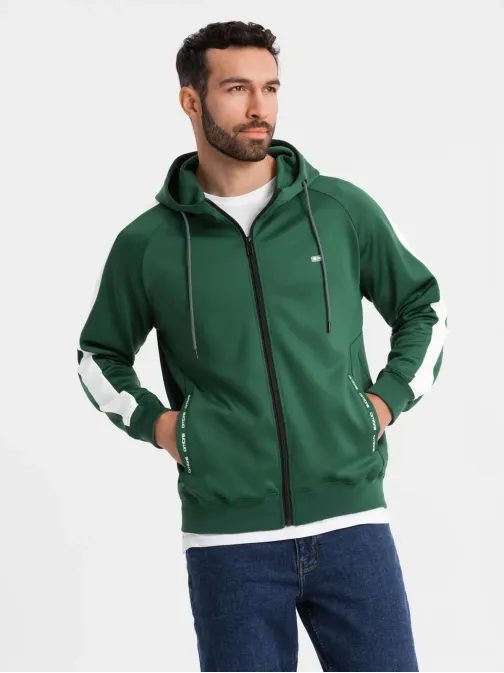 Időtlen zöld kapucnis pulóver V7 EM-SSZP-0210