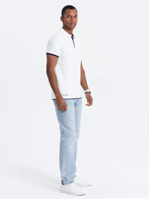 Időtlen férfi fehér póló V1 POSS-0113 V1 POSS-0113