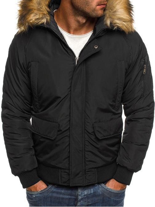 Téli férfi fekete bomber dzseki J.STYLE 506