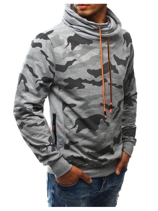 Trendi szürke terepmintás pulóver