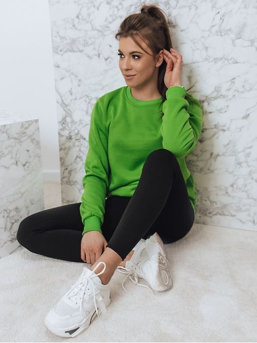 Egyszerű zöld női pulóver FASHION