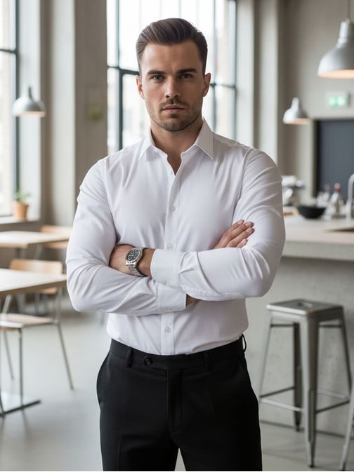 Elegáns fehér férfi ing