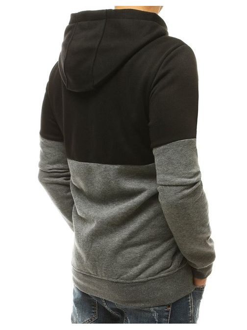 Trendi sötét szürke kapucnis pulóver