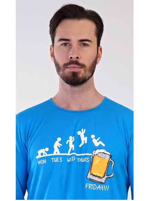 Hosszú türkiz férfi pizsama Filip