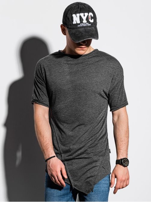 Eredeti sötét szürke hosszított póló S1216