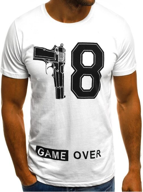 Fehér póló felirattal "GAME OVER" O/1174