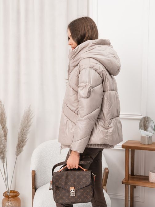 Különleges ezüstszínű női téli kabát CLR023