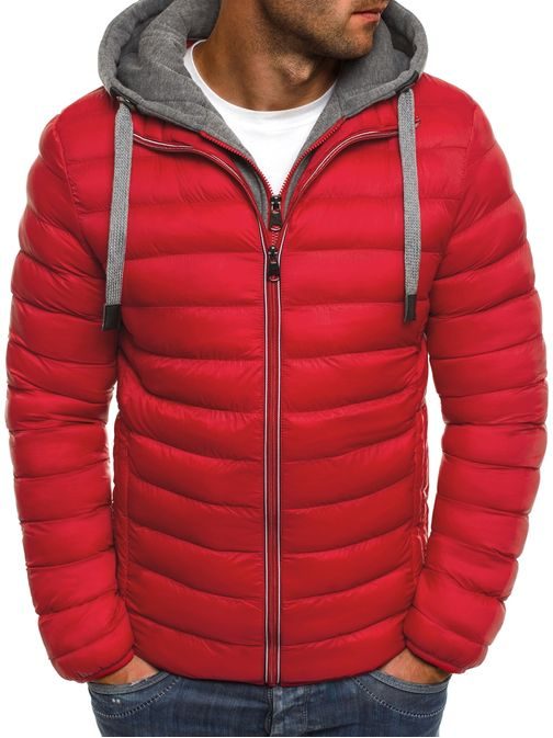 Piros steppelt átmeneti dzseki J.STYLE 505-10