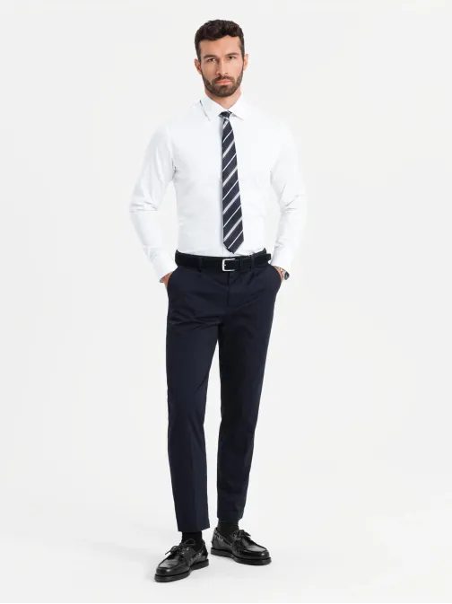 Divatos sima fehér slim-fit ing V1 SHCS-0176