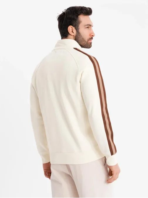 Érdekes krémszínű bomber pulóver V3 SSZP-0219