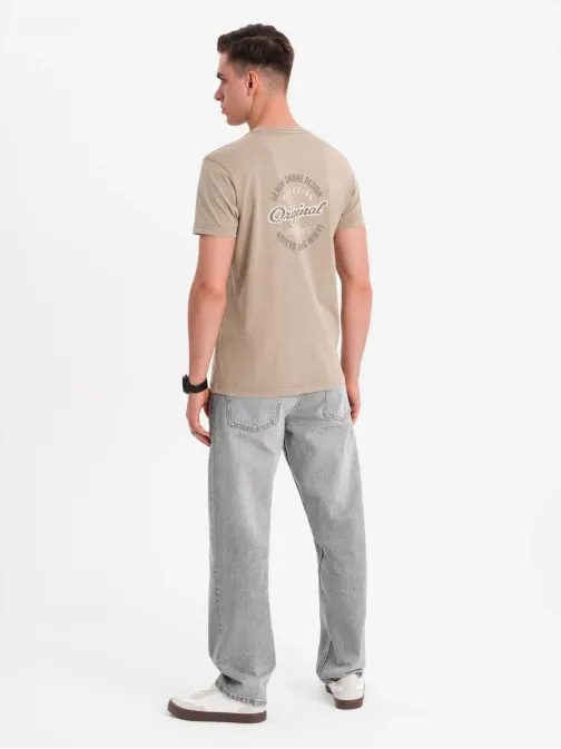 Egyedi bézs férfi póló V2-es TSWT-0201