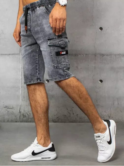 Modern fekete farmer rövidnadrág