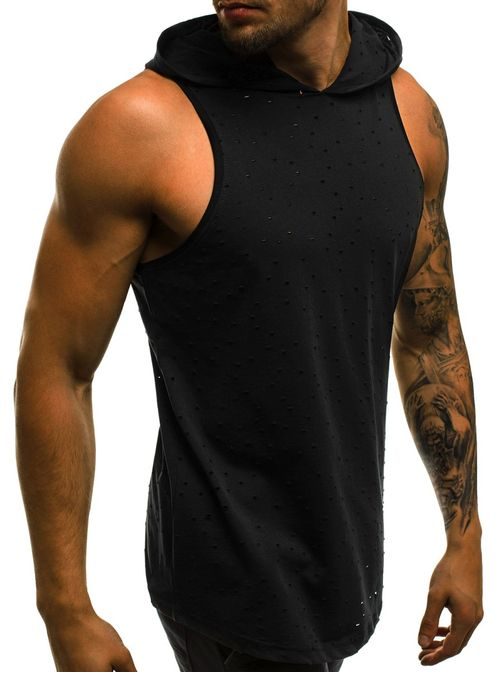 Fekete apró lyukacsos kapucnis atléta O/2647