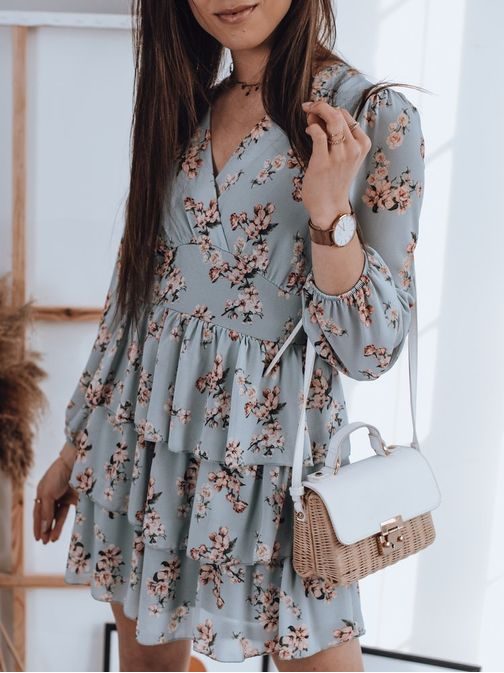 Különleges menta színű ruha Flower Pink