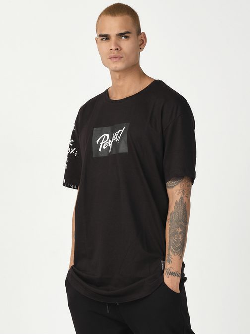 Fekete póló lenyomattal  Perfect MR/21550