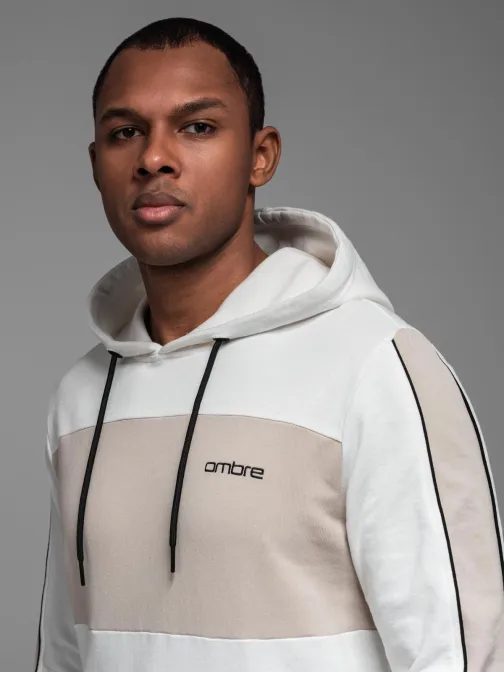 Időtlen fehér férfi pulóver V1 SSNZ-0225