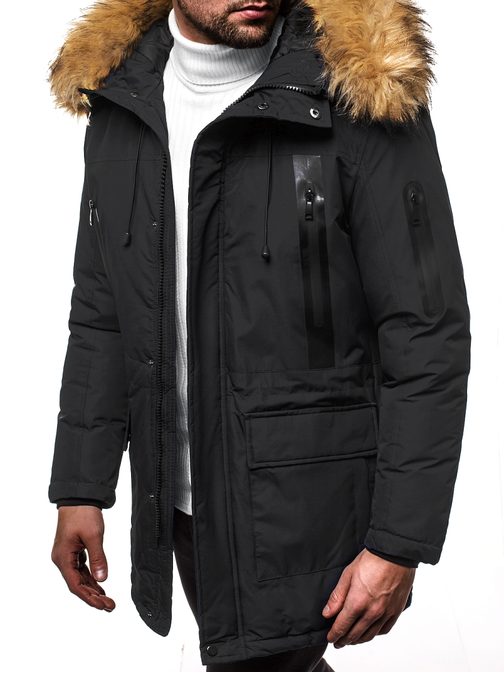 Stílusos téli fekete parka kabát JB/JP1093