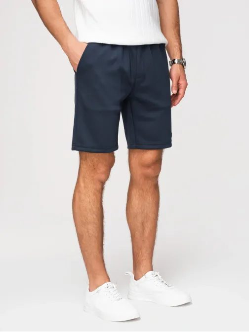Divatos sötétkék férfi rövidnadrág V4 logóval SRBC-0153