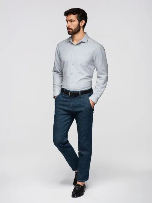 Férfi meliert szürke ing mellzsebbel V2 K694