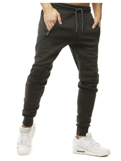 Egyszerű sötét szürke melegítő nadrág