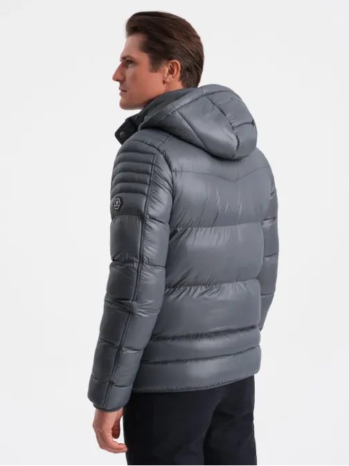 Steppelt, fényes grafit kabát V3 JAHP-22FW-010