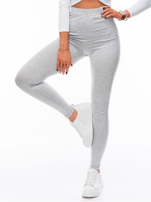 Kényelmes melírozott világosszürke női leggings PLR071