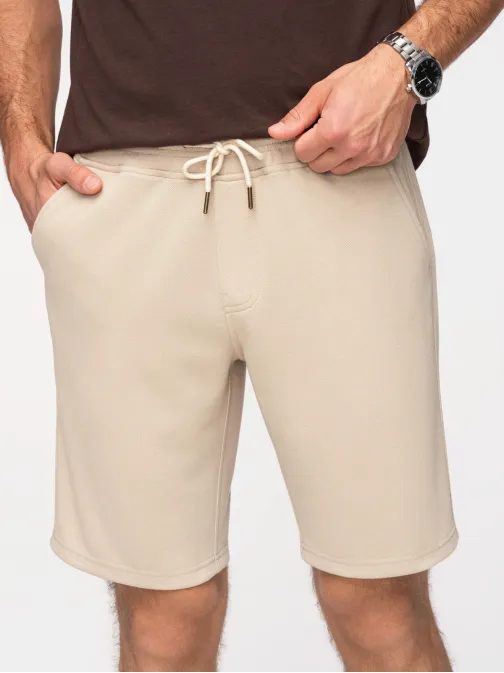 Kötött bézs férfi rövidnadrág V1 SRSK-0124