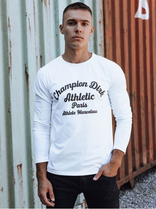 Egyedi fehér hosszú ujjú póló lenyomattal