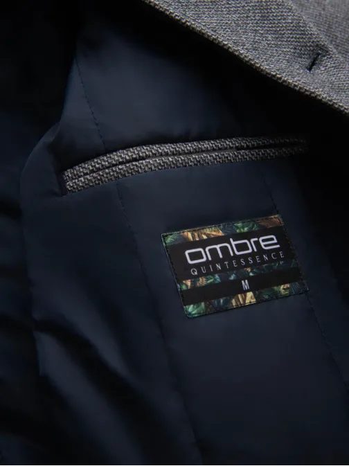 Szürke hosszú kabát kapucnival V1 COWC-0122