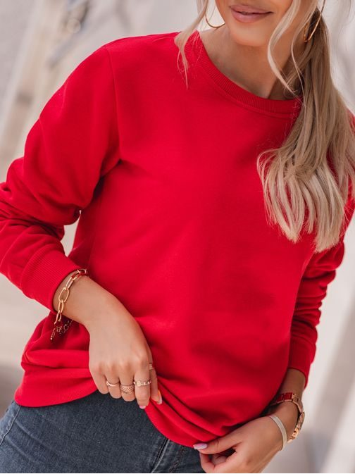 Divatos piros női melegítő pulóver TLR040