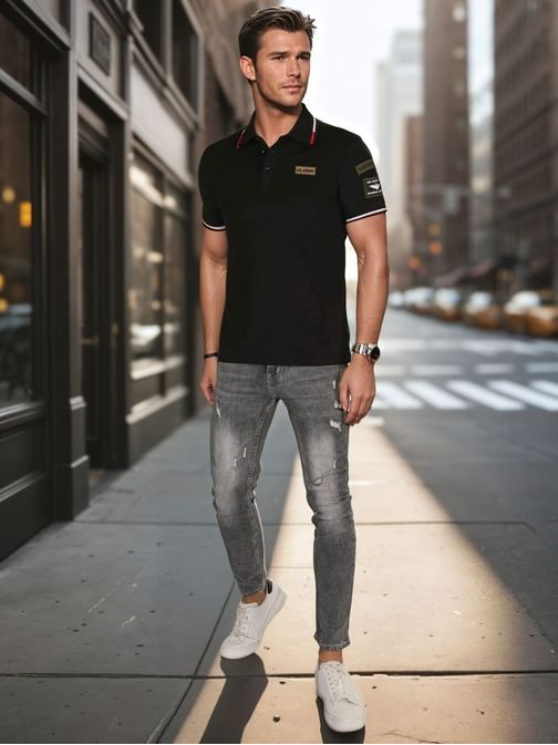 Divatos fekete férfi pólóing