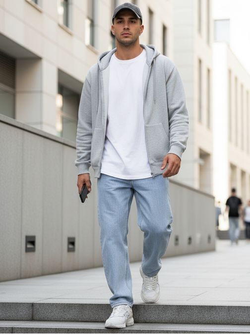 Eredeti széles világoskék farmer