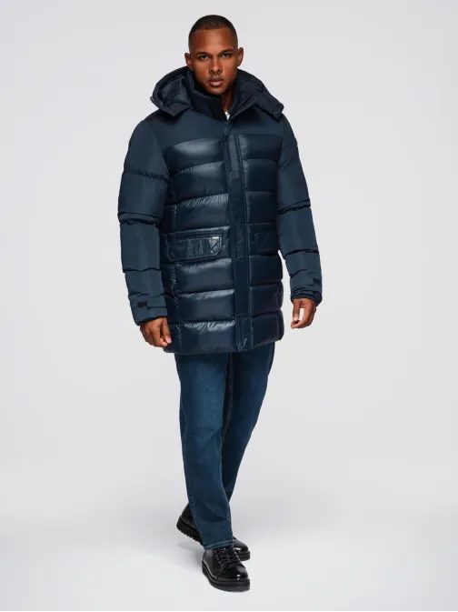 Steppelt kék fényes férfi parka V3 JALJ-0266