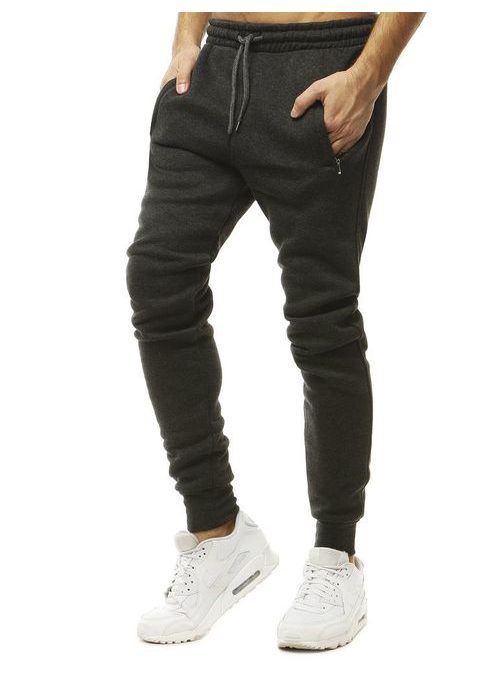 Egyszerű sötét szürke melegítő nadrág