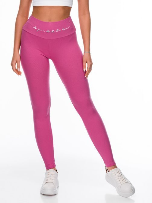 Női rózsaszín magas derekú leggings PLR223