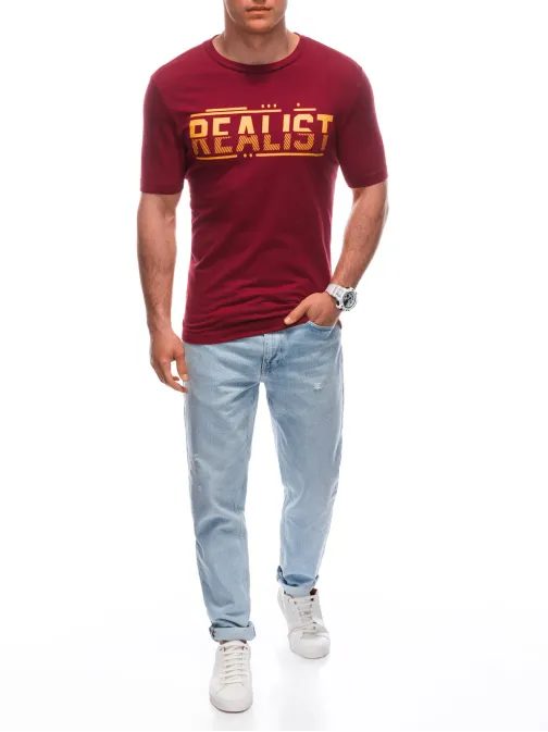 Piros póló felirattal  Realist S1928
