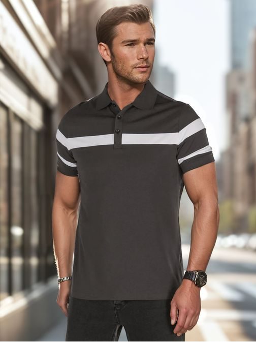 Divatos grafit férfi pólóing