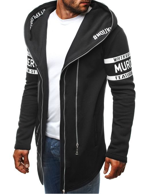 Fekete hosszított szabadidő felső  OZONEE Y36