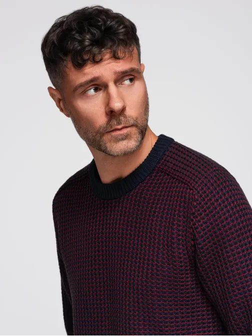 Menő férfi alkalmi pulóver bordó V1 OM-SWSW-0122