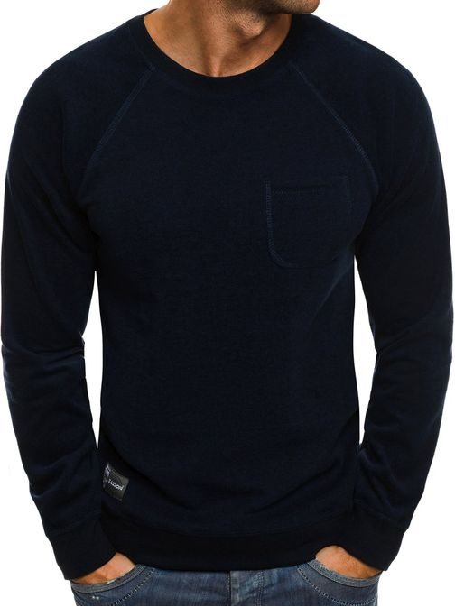 Divatos sötét kék sportos pulóver ZAZZONI 1151B