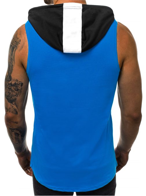 Kék kapucnis ujjatlan trikó NONSENE MAD/2882