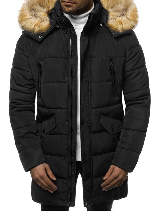 Modern fekete téli parka kabát JD/335Z