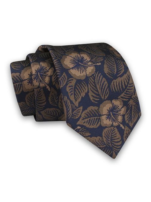 Sötét kék virág mintás nyakkendő