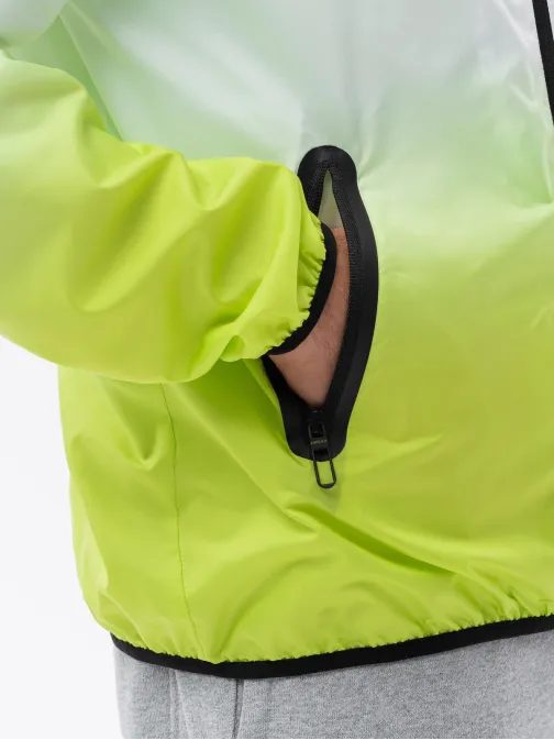 Sportdzseki ombre hatással - fehér zöld V1 om-janp-0104