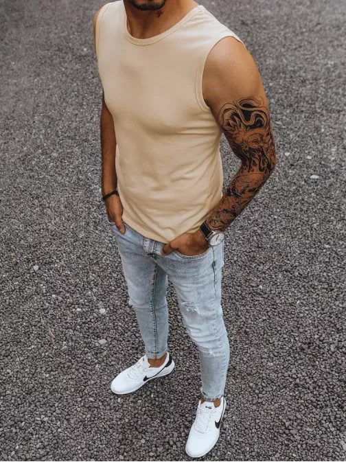 Klasszikus tank top bézs színben